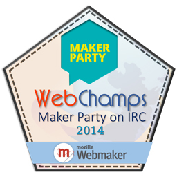 Web Champs MakerParty on IRC maker badge